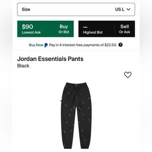 Black Jordan Essential Sweatpants
